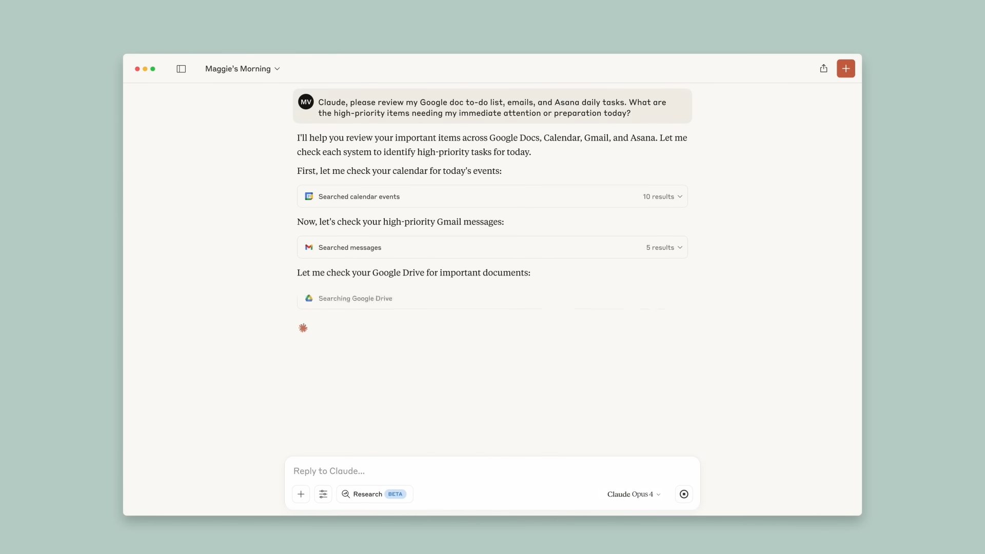 Claude 4のタスク管理デモ画面