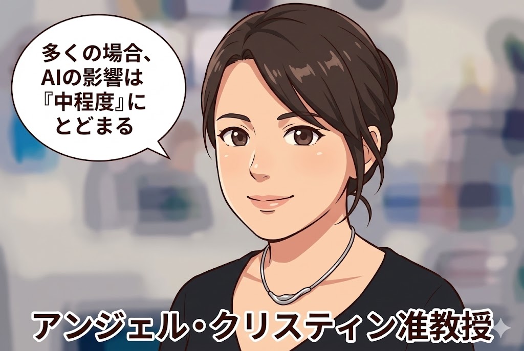 アンジェル・クリスティン准教授「多くの場合、AIの影響は『中程度』にとどまる」という予測
