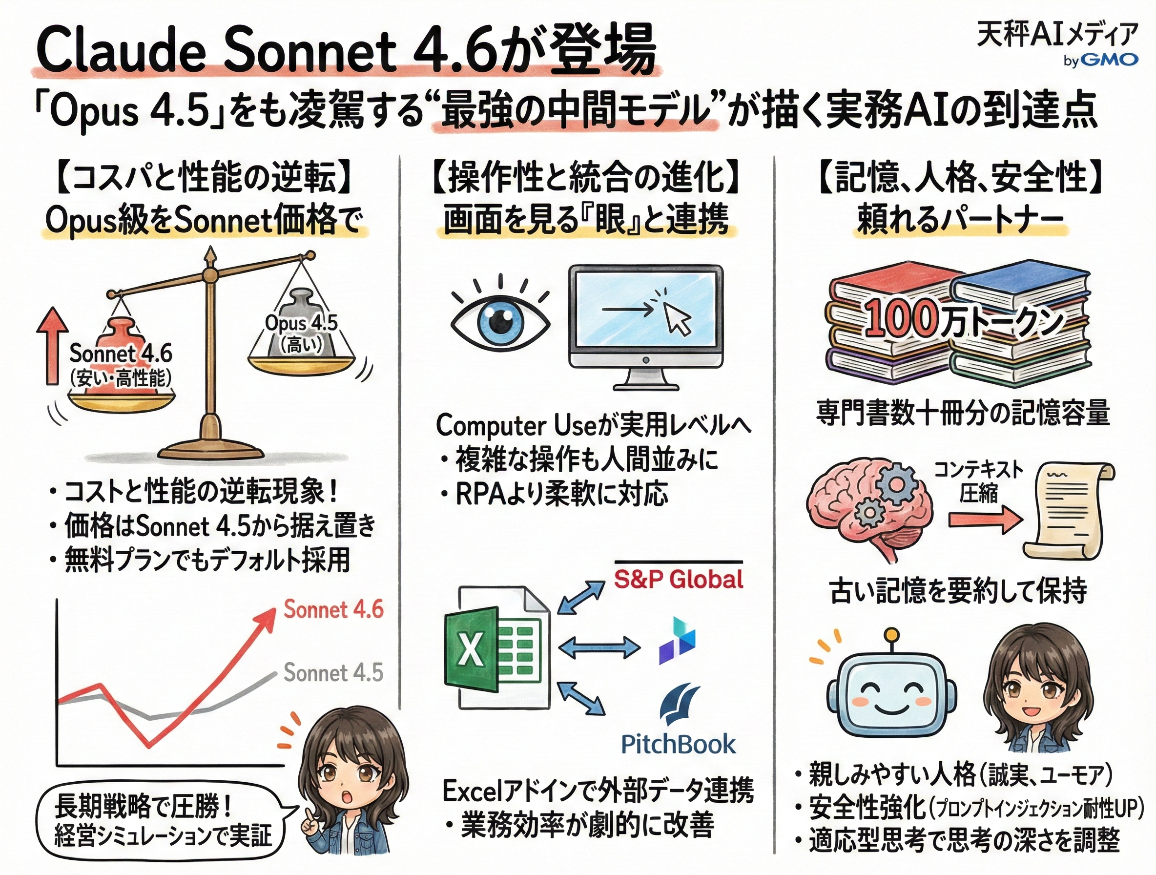 Claude Sonnet 4.6の安全性と対話品質のイメージ