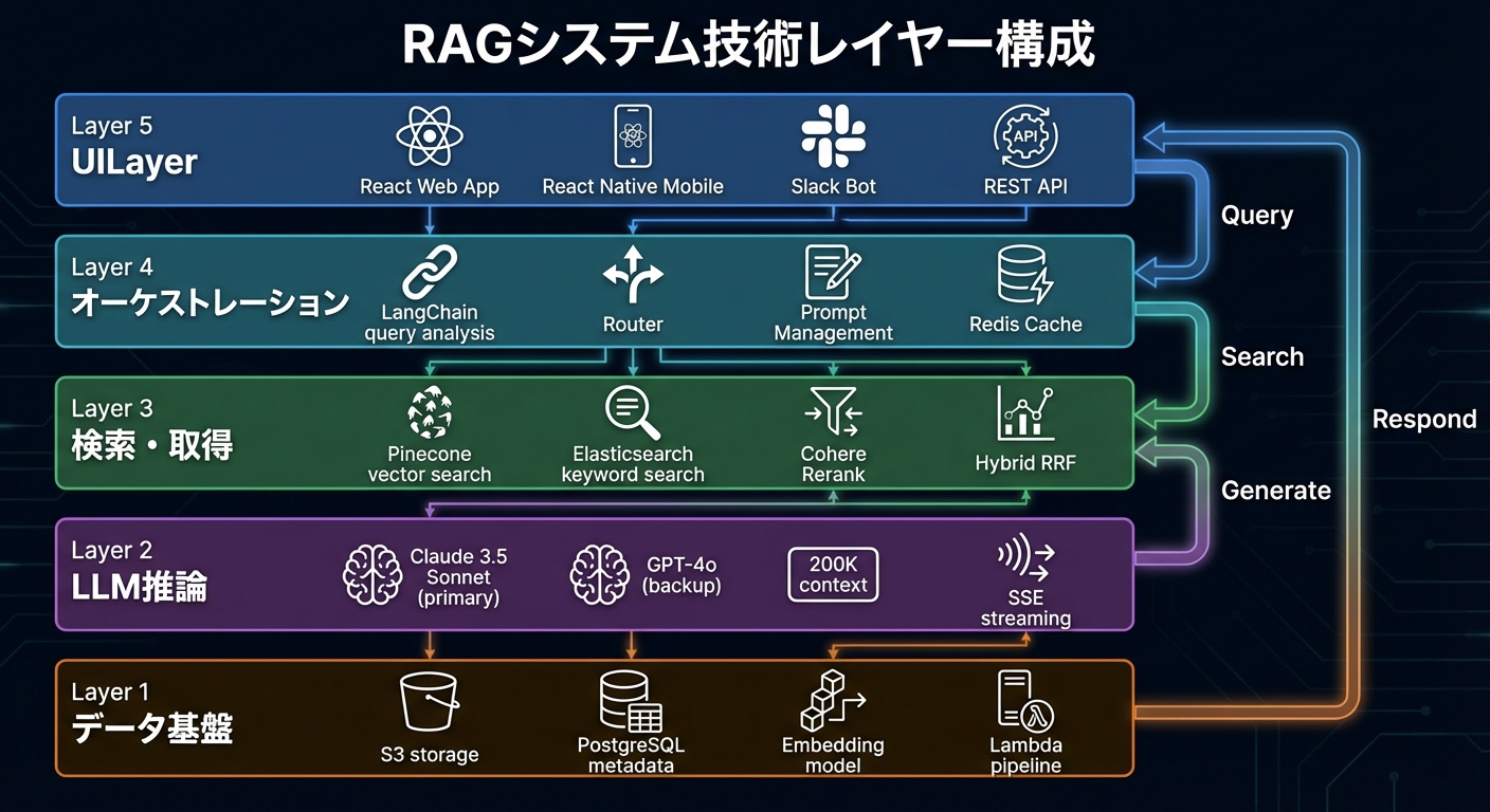 技術アーキテクチャのレイヤー図サンプル画像