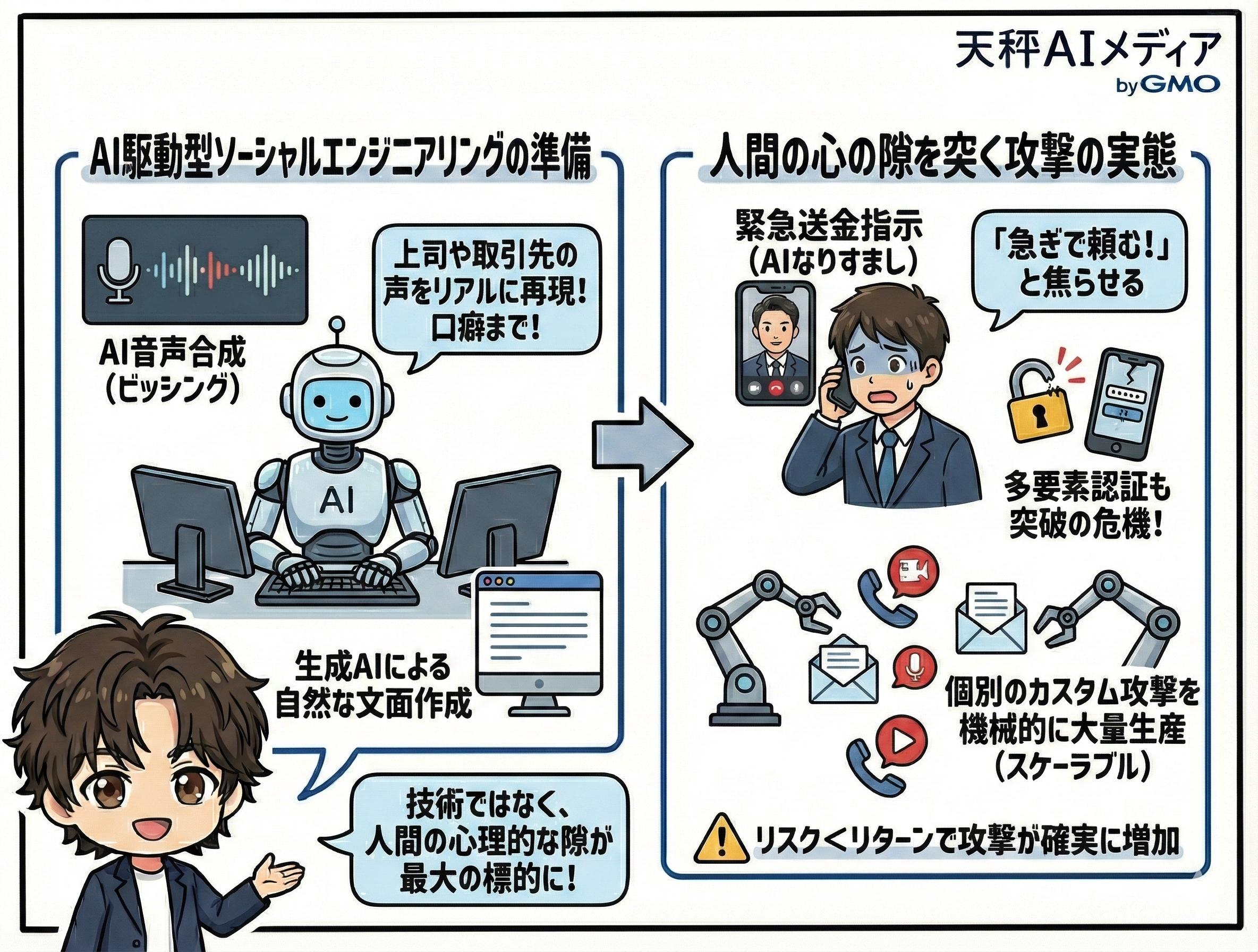 AI駆動型ソーシャルエンジニアリングのイメージ