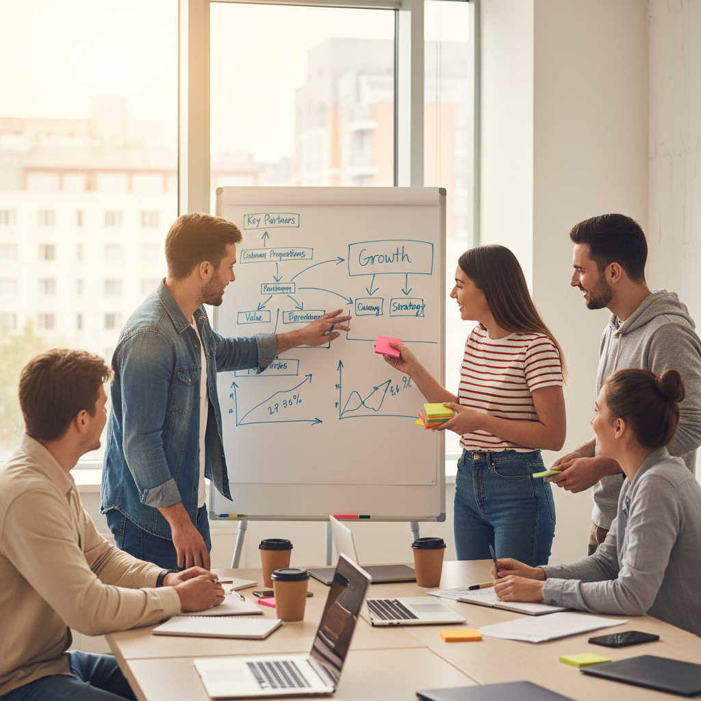 スタートアップ企業の会議風景