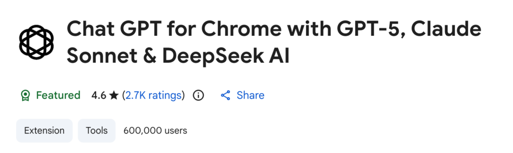 60万人がインストールしたChat GPT for Chrome拡張機能