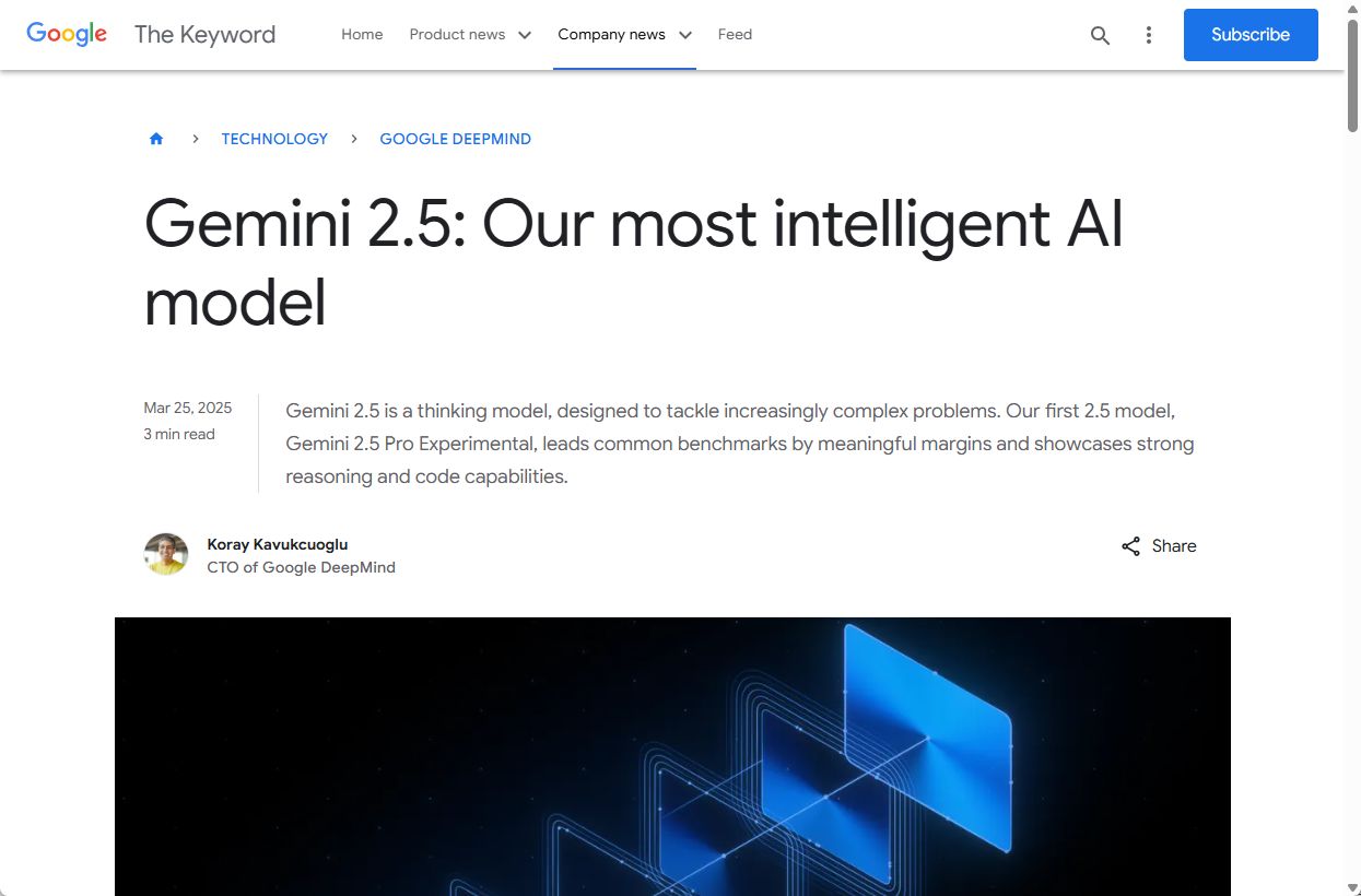 Gemini 2.5シリーズの発表
