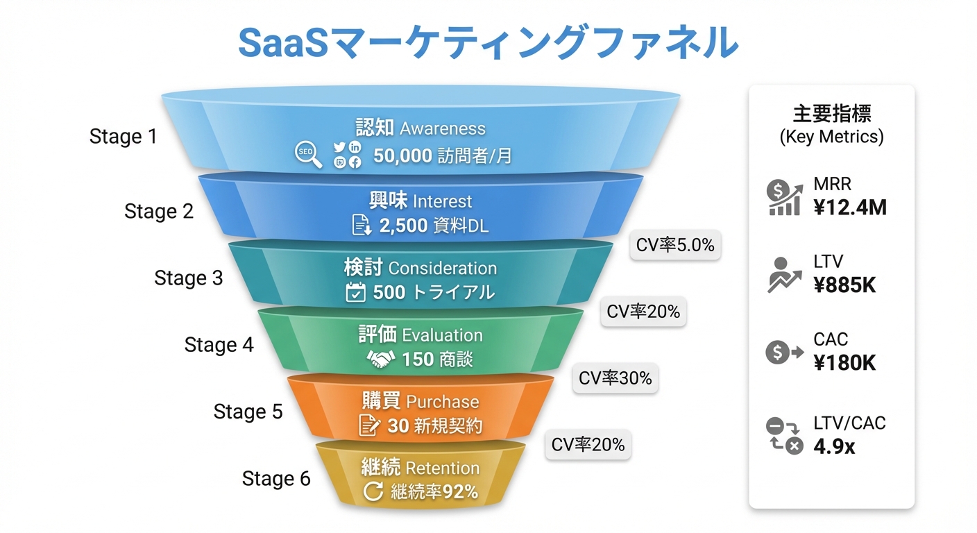 マーケティングファネルのサンプル画像