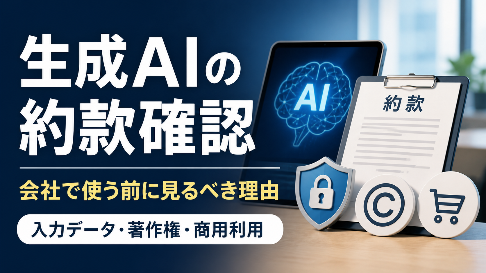 生成AIを会社で使う前に約款を確認すべき理由｜入力データ・著作権・商用利用のリスクを整理