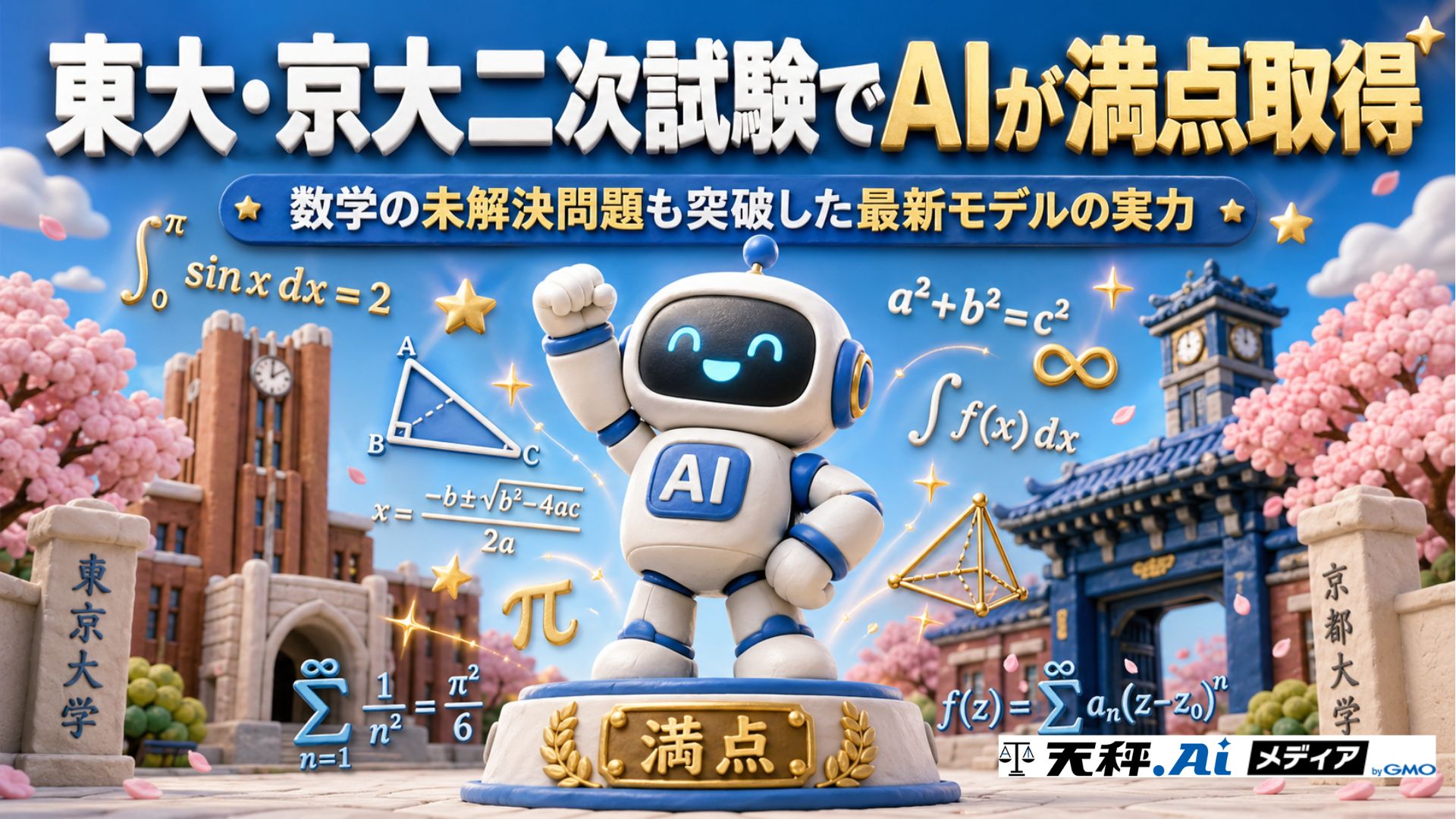 東大・京大二次試験でAIが満点取得｜数学の未解決問題も突破した最新モデルの実力