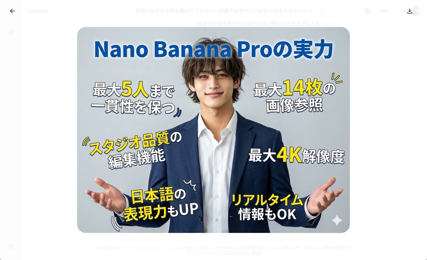 テキストが正確に挿入された画像