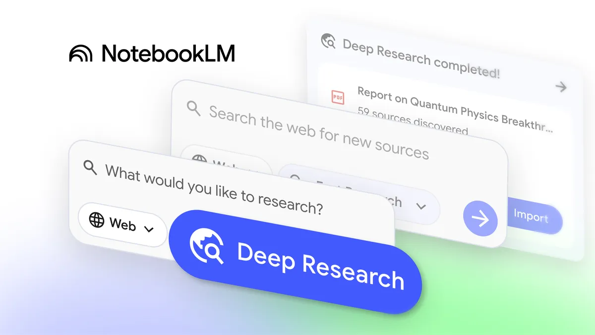 NotebookLMのDeep Research機能の画面