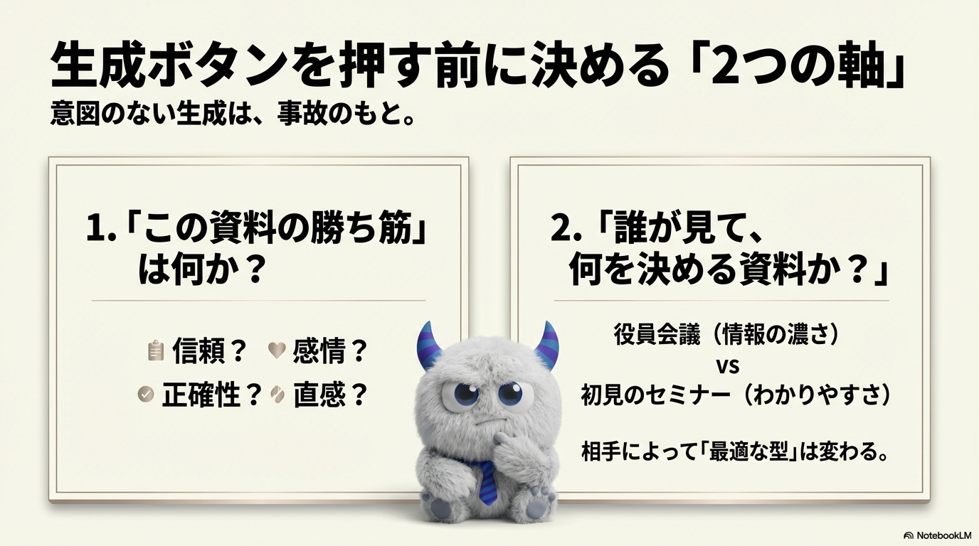 スライド作成の前に必ず決める2つの”軸”